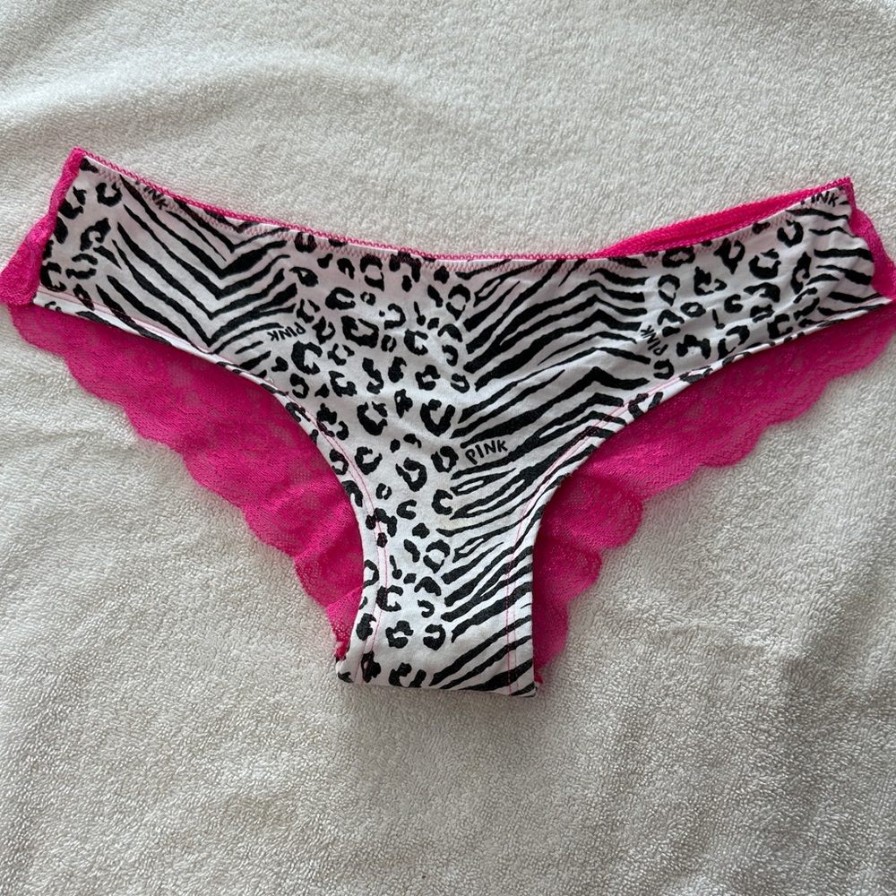 Victoria's Secret Pink and Black Animal Print Panties